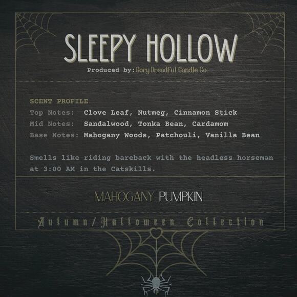 Sleepy Hollow Wickless Candle: Mahogany Pumpkin Scent - Picture 2 of 8
